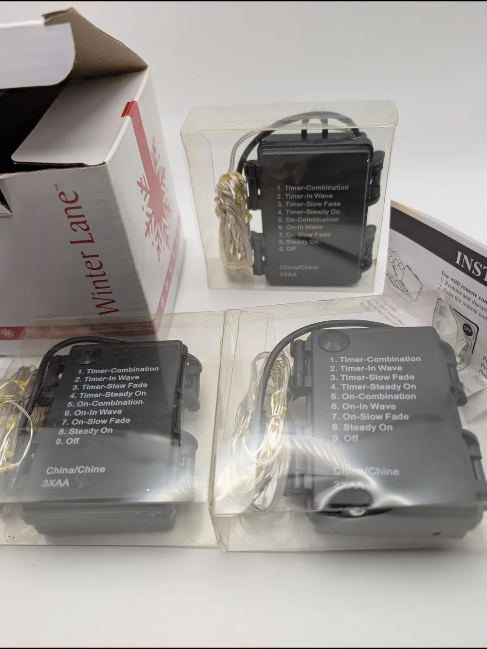 Winter Lane Remote Control Fairy Lights 3 Sets Of Lights New In Box